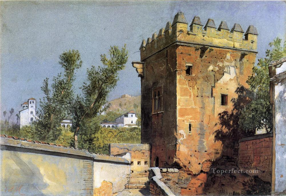 View from the Alhambra Spain scenery Luminism William Stanley Haseltine Oil Paintings
